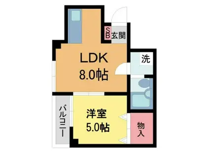 ロイヤルメゾン鹿塩壱番館(1LDK/4階)の間取り写真