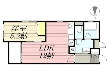 アラート祐天寺(1LDK/1階)の間取り写真