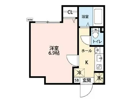 グランクオール西川口(1K/4階)の間取り写真