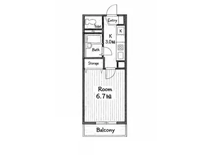 パークサイドヴィラ(1K/2階)の間取り写真