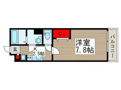 リブリ・MIREI(1K/1階)の間取り写真