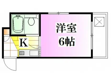 メゾン大州(1K/1階)の間取り写真