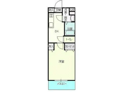 エマーブル(1DK/2階)の間取り写真