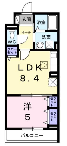 ヒカルサ尼崎神崎町(1LDK/3階)の間取り写真