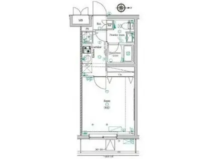 レアライズ蒲田(1K/2階)の間取り写真