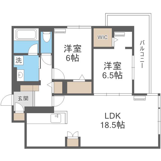 D-ROOM飯倉3丁目(2LDK/3階)の間取り写真