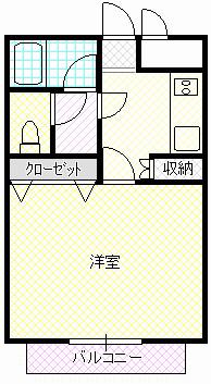 マロードジュネス(1K/3階)の間取り写真