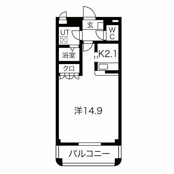 ハイムルミナス(1K/2階)の間取り写真
