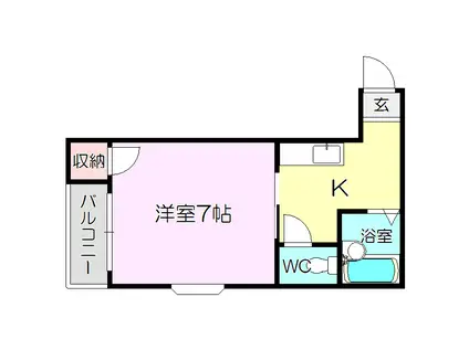 メゾン・ドゥ・エスポアール二番館(1K/4階)の間取り写真