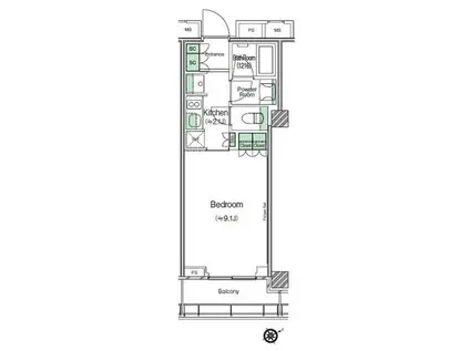 渋谷キャスト アパートメント(1K/15階)の間取り写真