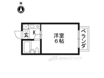 サニーハイツ(1K/2階)の間取り写真