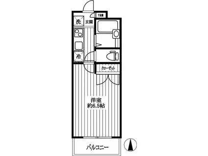 エスコート芝浦(1K/6階)の間取り写真