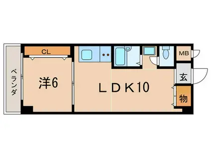 JSC芦屋(1LDK/2階)の間取り写真