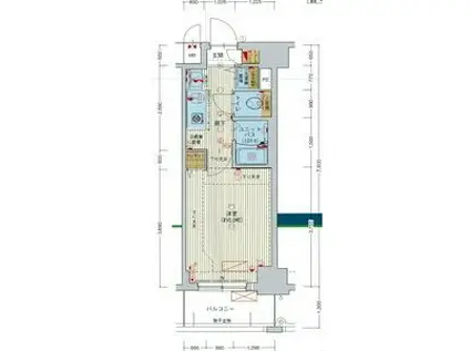 ライジングコート名古屋駅前東(1K/7階)の間取り写真
