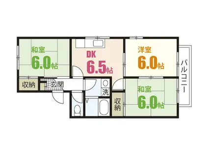 セジュール入江B(3DK/2階)の間取り写真