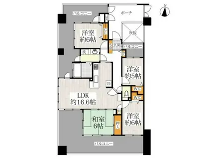 シティライフ生の松原Ⅱ(4LDK/5階)の間取り写真