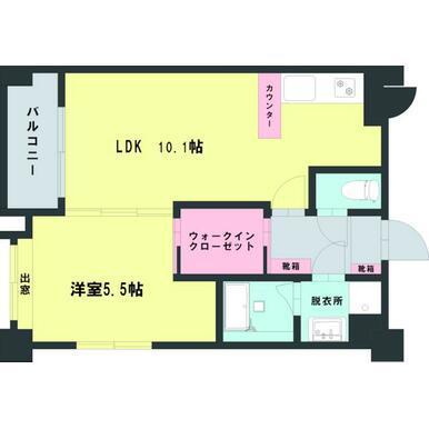 メイン白山(1LDK/2階)の間取り写真