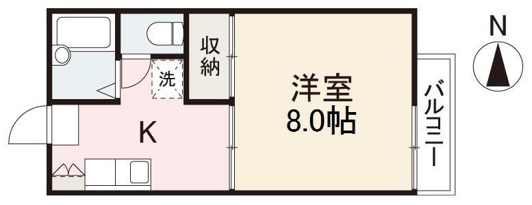 ツインクルハイツII(1K/1階)の間取り写真