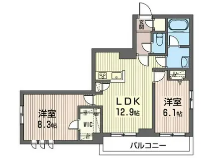 マロンメゾン(2LDK/2階)の間取り写真