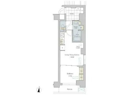 BRILLIA IST 渋谷本町 ブリリアイスト渋谷本町(1LDK/5階)の間取り写真