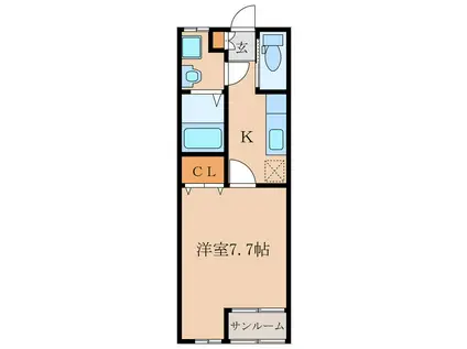 BLACKSTONE III(1K/1階)の間取り写真