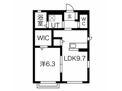 コリン・ソリア(1LDK/1階)の間取り写真
