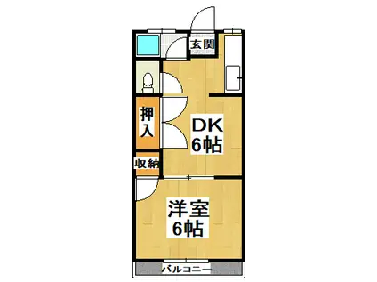 ニュー白樺ハイツ(1DK/1階)の間取り写真