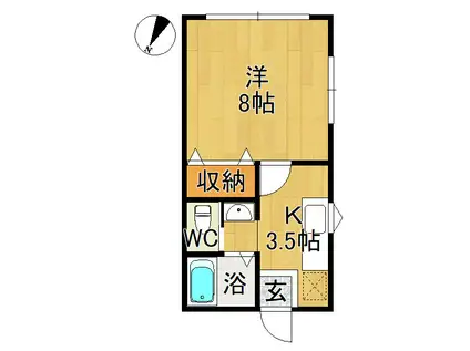 サンライトパストラル(1K/2階)の間取り写真