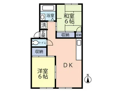 ファミール矢吹 B(2DK/1階)の間取り写真