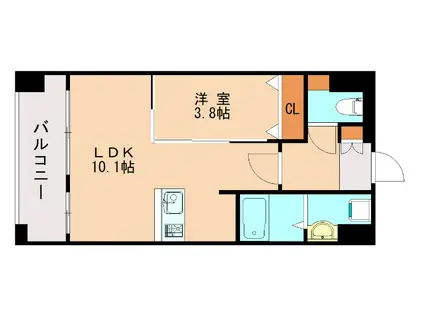 エンクレスト博多EXCEED(1LDK/7階)の間取り写真