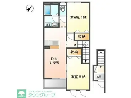 サンマルサンA(2DK/2階)の間取り写真