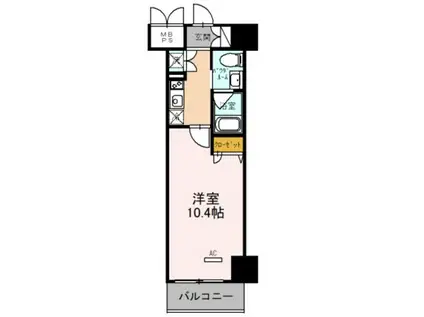 フェニックスレジデンス堺東(1K/12階)の間取り写真