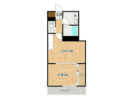 フェリーチェ原町(1LDK/2階)の間取り写真