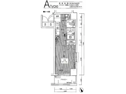 メインステージ秋葉原駅前(1K/4階)の間取り写真