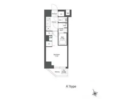 オーキッドレジデンス上野稲荷町(1K/4階)の間取り写真