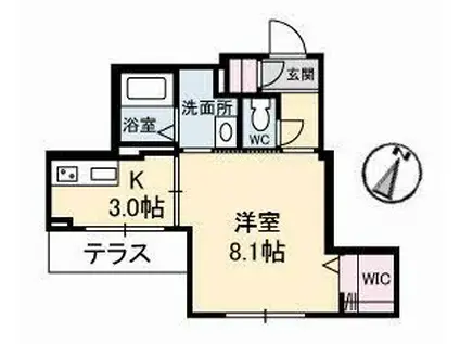 ラルーチェ学南町(1K/1階)の間取り写真