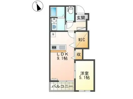 ヴォーグ(1LDK/1階)の間取り写真