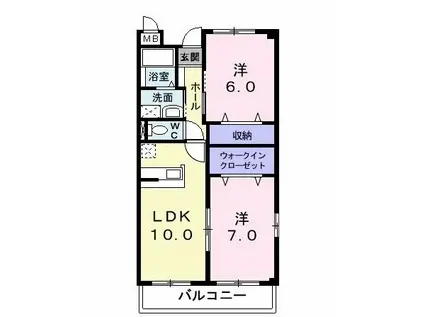 グレイス・ヴィラ(2LDK/2階)の間取り写真