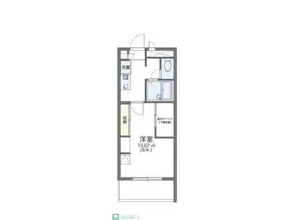 レオパレス駒場東大前(1K/2階)の間取り写真