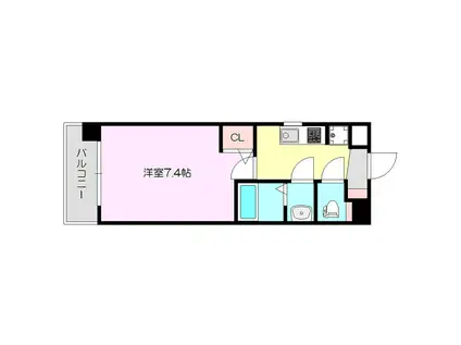 大阪ウエストレジデンス2(1K/8階)の間取り写真