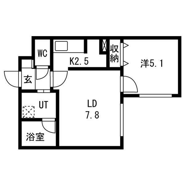 ドゥーロジュマンIII(1LDK/3階)の間取り写真