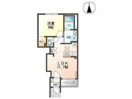 リバープレイスST(1LDK/1階)の間取り写真