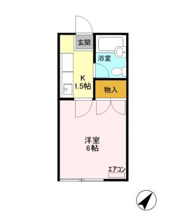 ハイツKM(1K/1階)の間取り写真