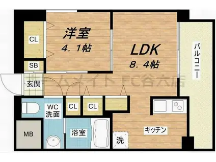 アニマーレ長堀(1LDK/8階)の間取り写真