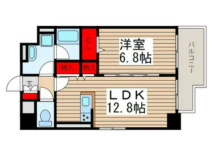 グリュックス クレー(1LDK/5階)の間取り写真