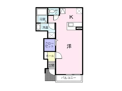 ポロニア弐番館(1K/1階)の間取り写真