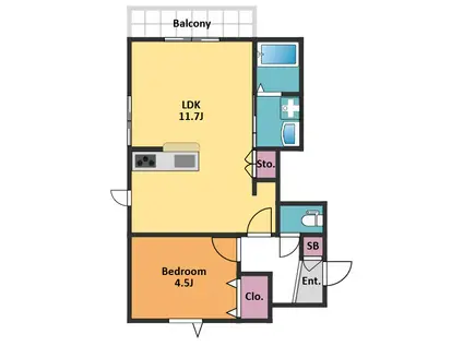 STRINGS神山町(1LDK/2階)の間取り写真