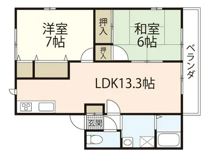 フィールドハイム(2LDK/2階)の間取り写真