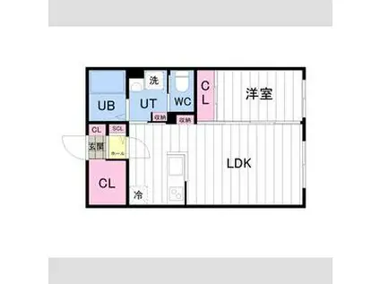 KULTA大通(1LDK/4階)の間取り写真