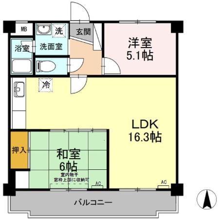 メゾン第5初島(2LDK/2階)の間取り写真